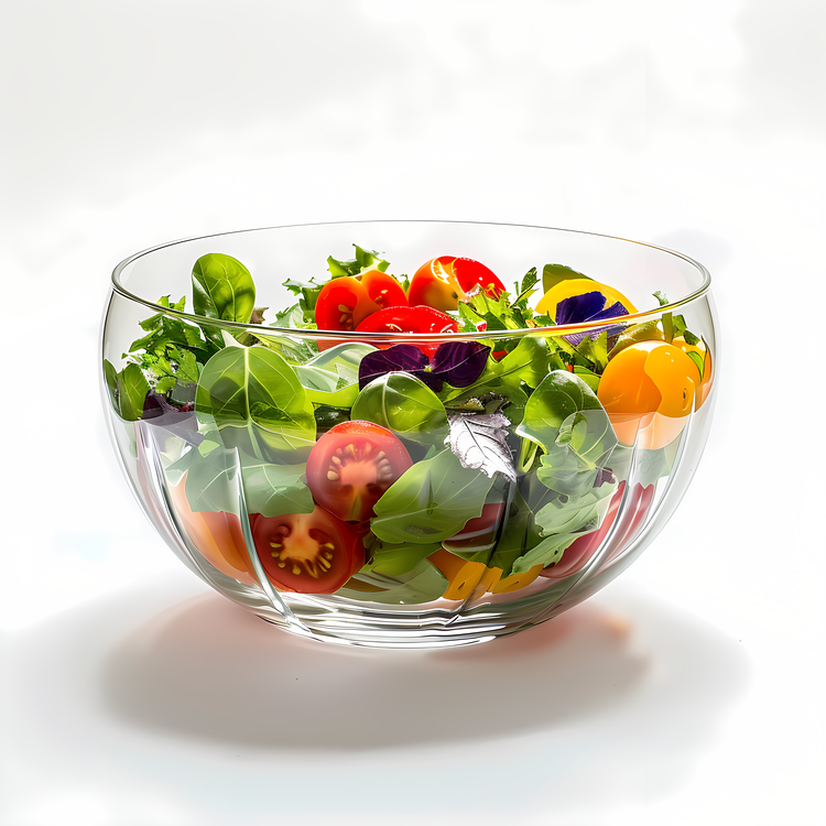 Salad Bowl,Green Leafy Vegetables,Tomatoes