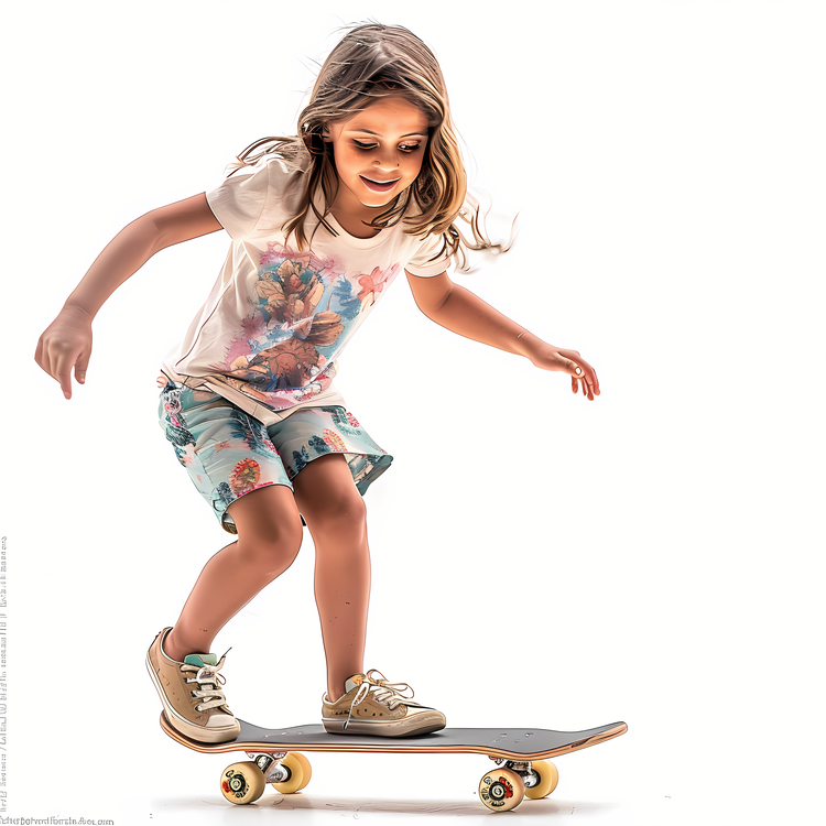Child,Girl,Skateboard