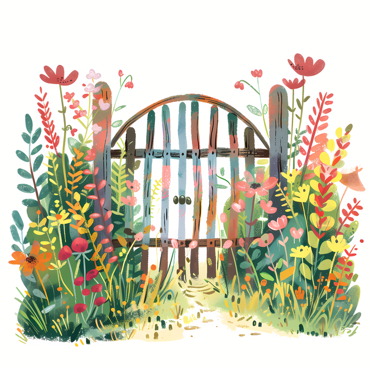 Spring Garden Gate,Garden Gate,Flowers