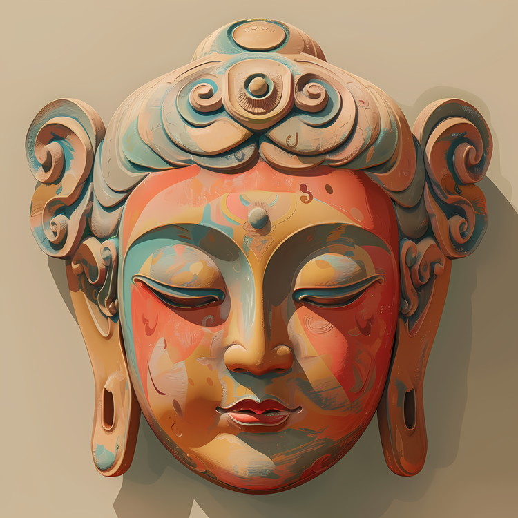 Buddha,Mask,Colorful