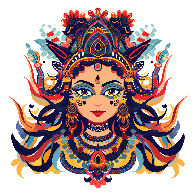 Hindu Goddess,Indian Goddess,Face
