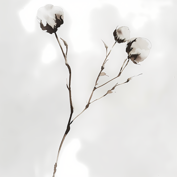 Fluffy Cotton Twig,Floral Arrangement,Peony