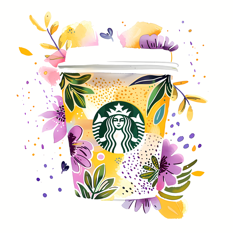 Starbucks Coffee Cup,Starbucks Cup,Painted Cup