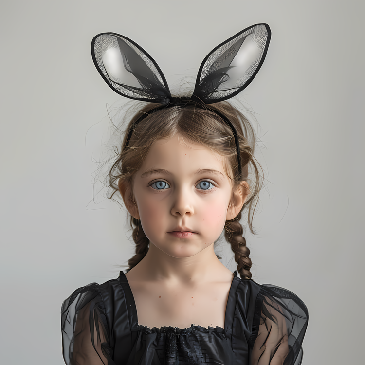 Child,Little Girl,Bunny Ears
