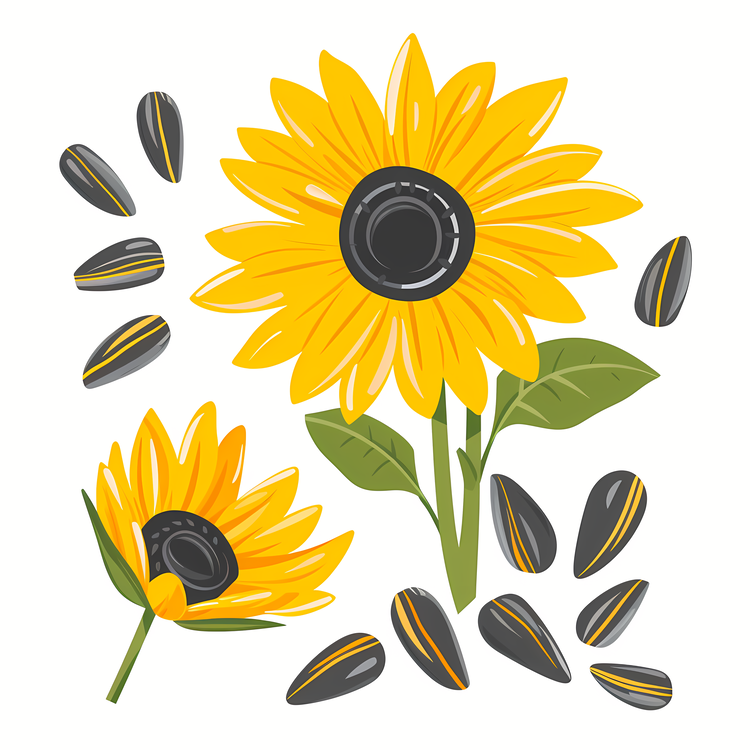 Sunflower And Seeds,Seeds,Sunflowers