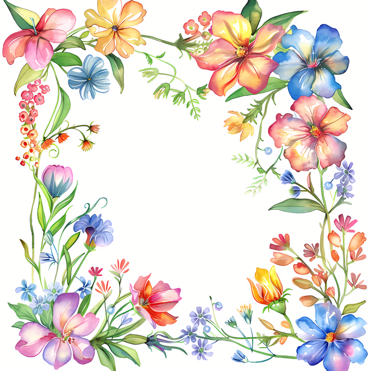 Spring Flowers,Sign Board,Floral Frame