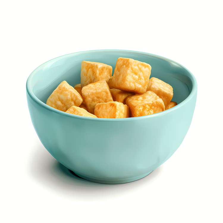 Stinky Tofu,Cheese Cubes,Blue Bowl