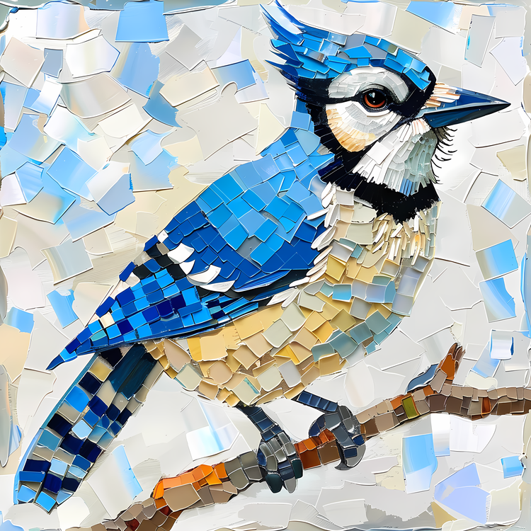Blue Jay,Mosaic,Tiles