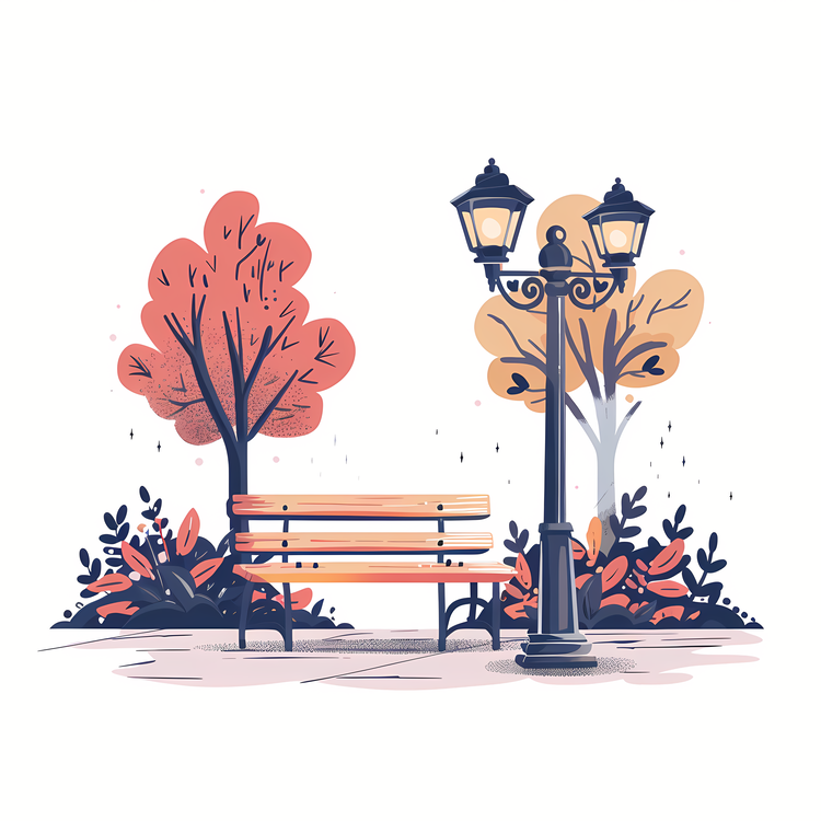 Park Bench,Autumn Trees,City Park