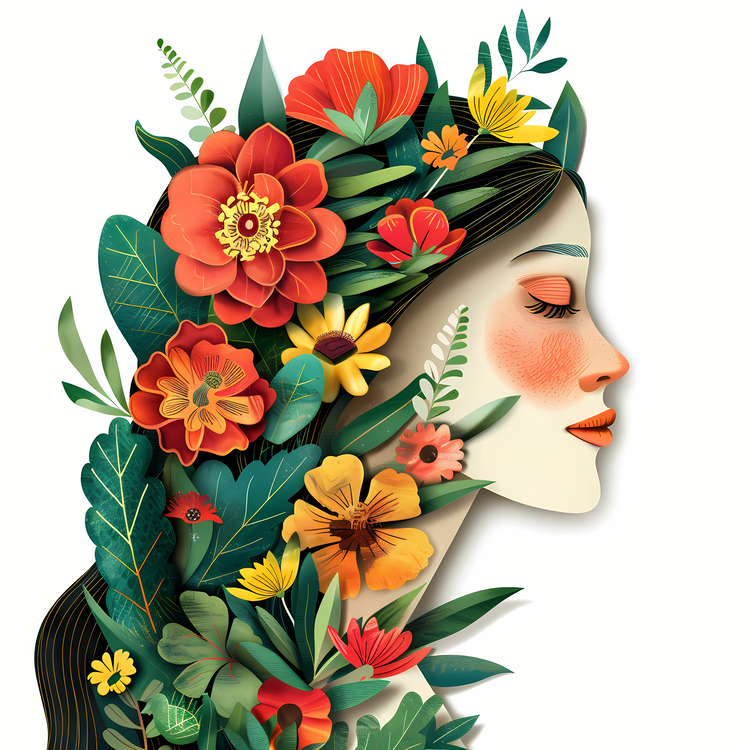 Womens Day,Flower Art,Flower Crown