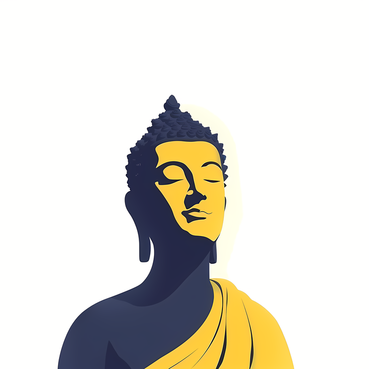 Buddha,Statue,Yellow And Blue