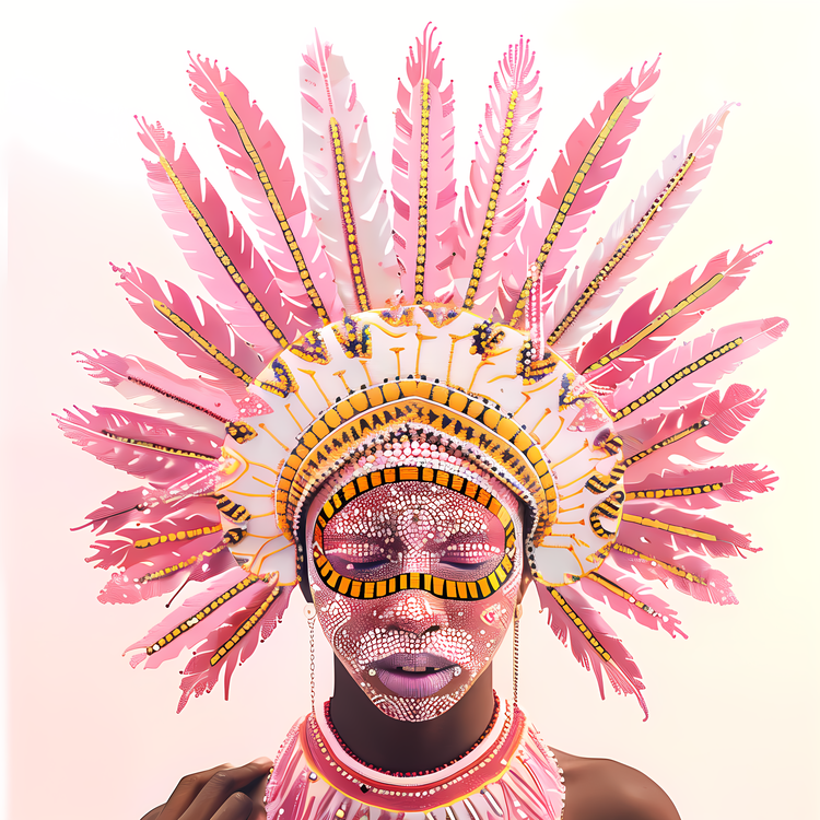 Indigenous Headgear,Pink,Headpiece