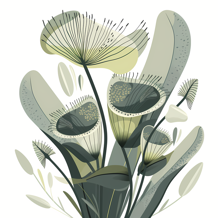 Carnivorous Plant,Floral Illustration,Watercolor Painting