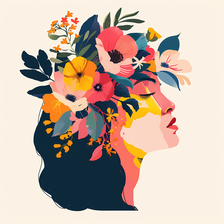 Womens Day,Flower Art,Floral Crown