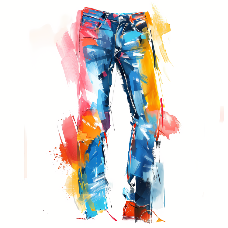 Jeans,Colorful,Brush Strokes
