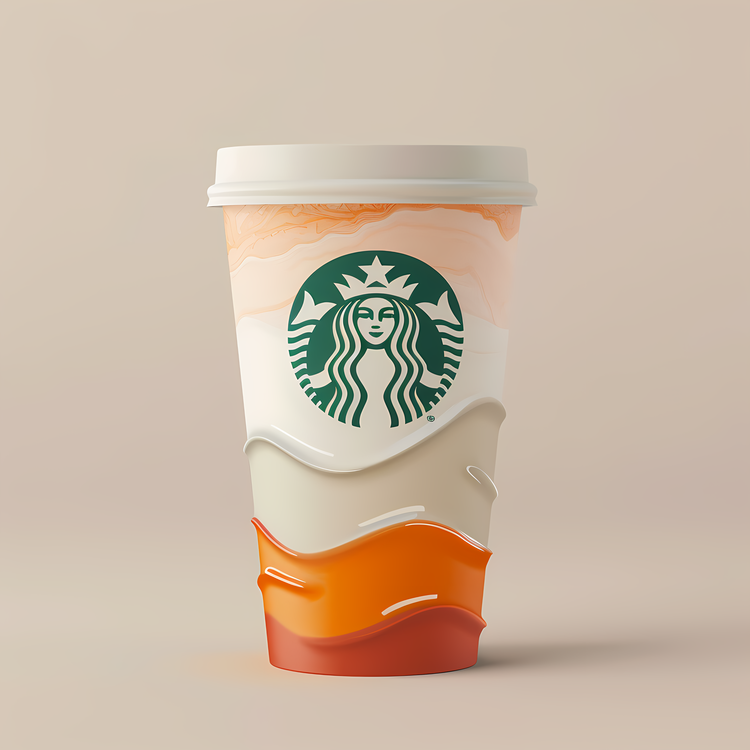 Starbucks Coffee Cup,Starbucks Cup,Orange And White