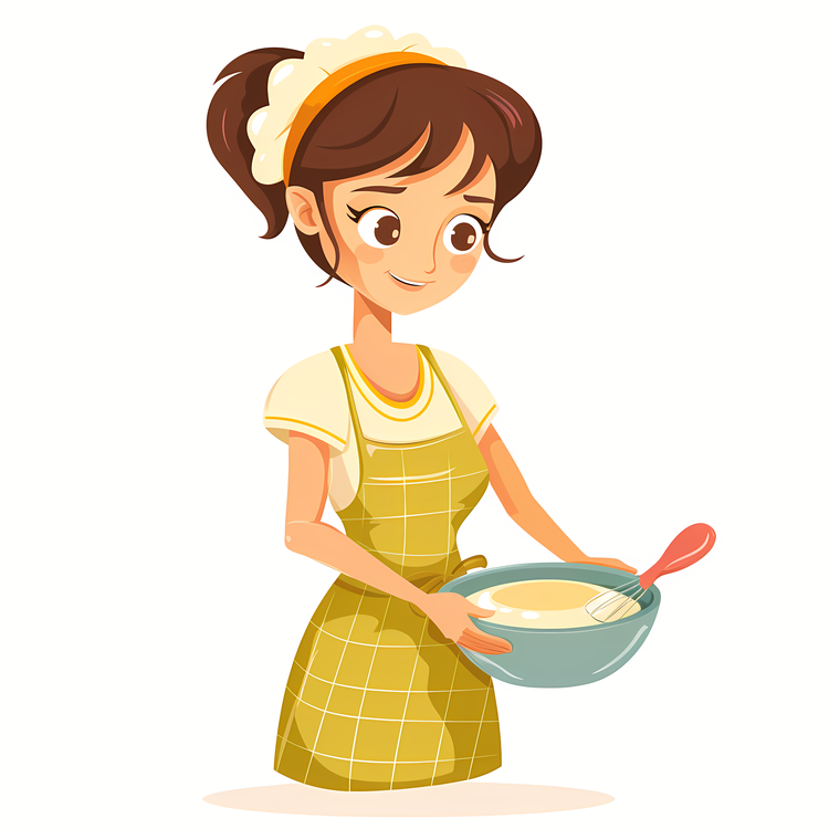 Cartoon Cooking Woman,Girl,Cooking