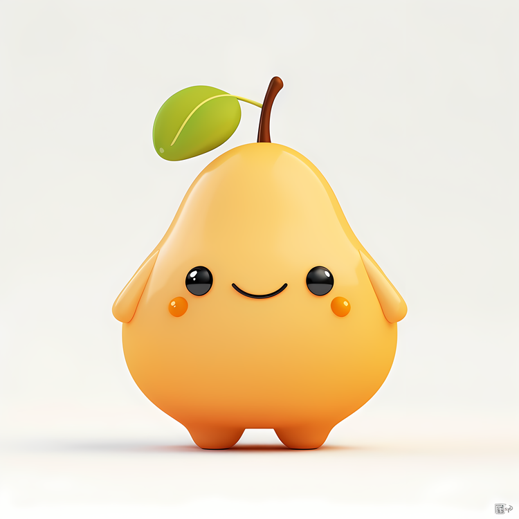 Cartoon Pear,Cute,Smiling