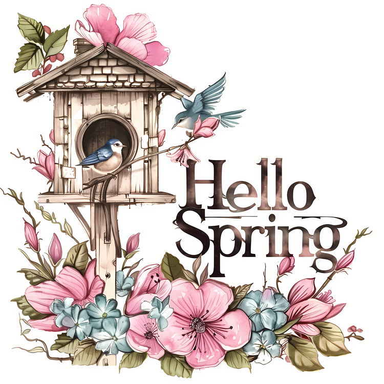 Hello Spring,Spring,Birdhouse