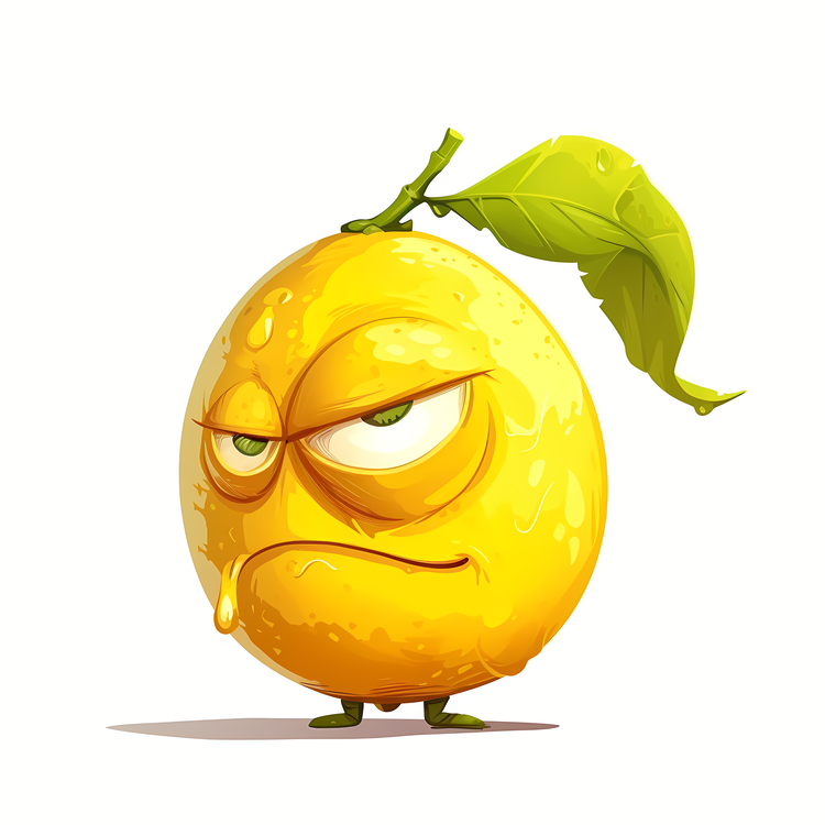 Cartoon Lemon,Angry Lemon,Emotional Lemon