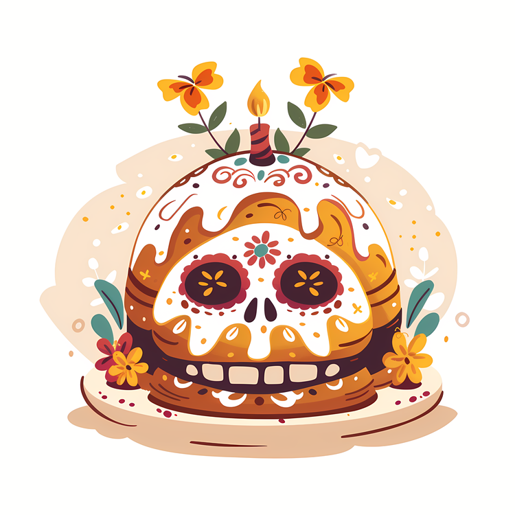 Pan De Muerto,Skull Cake,Celebratory