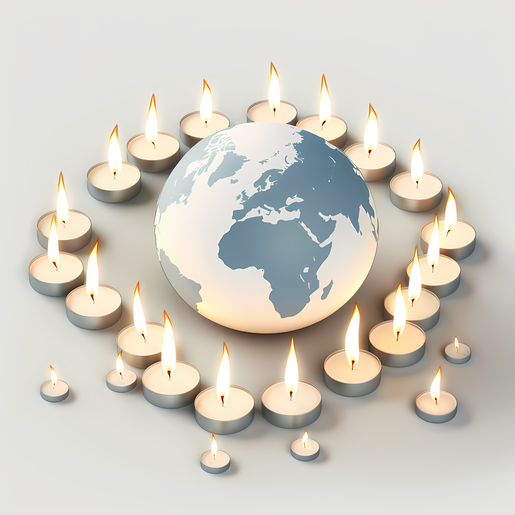 Earth Hour,Burning Candles,World Globe
