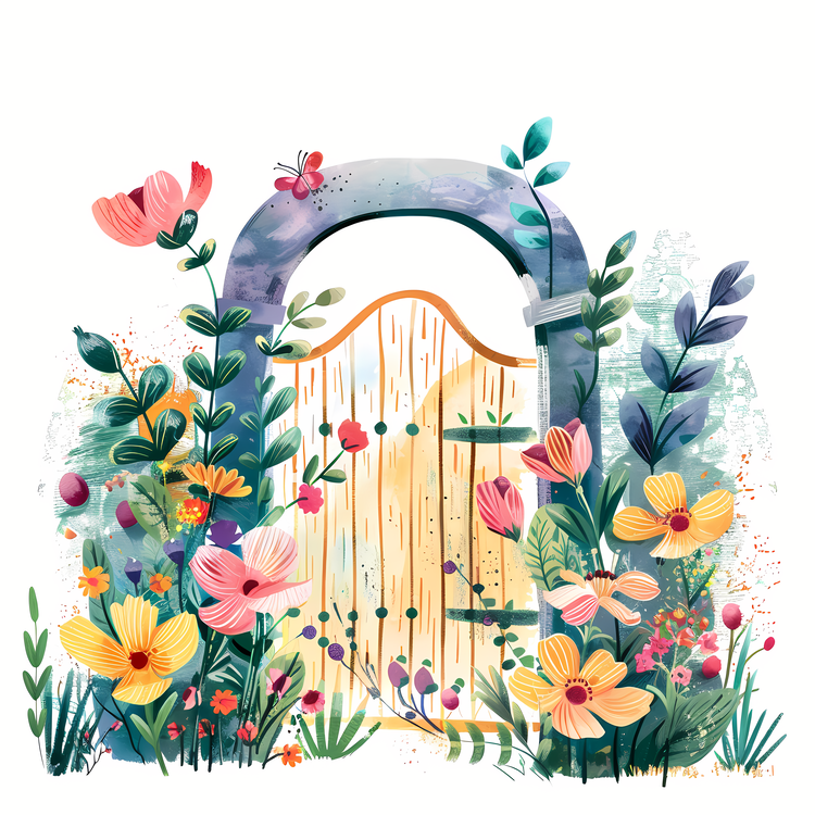 Spring Garden Gate,Garden Gate,Open Doorway