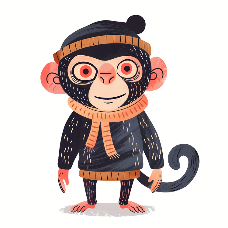 Cute Monkey,Monkey,Winter Clothes