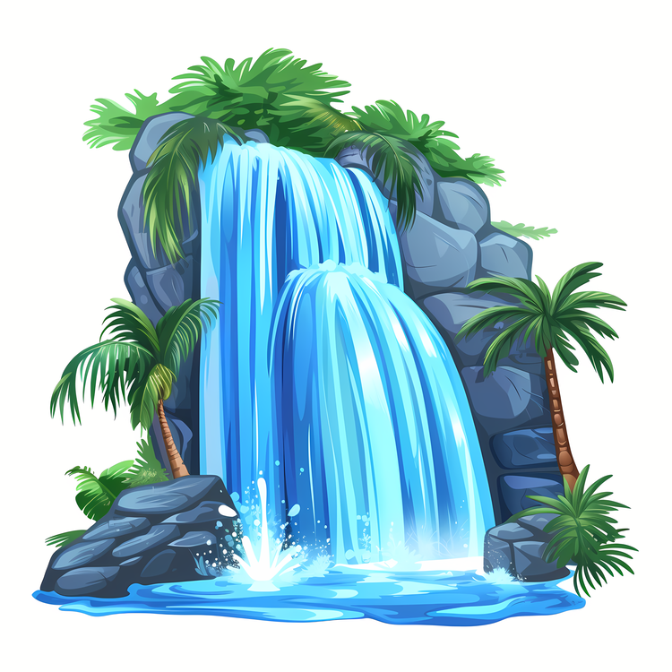 Waterfall,Island,Jungle