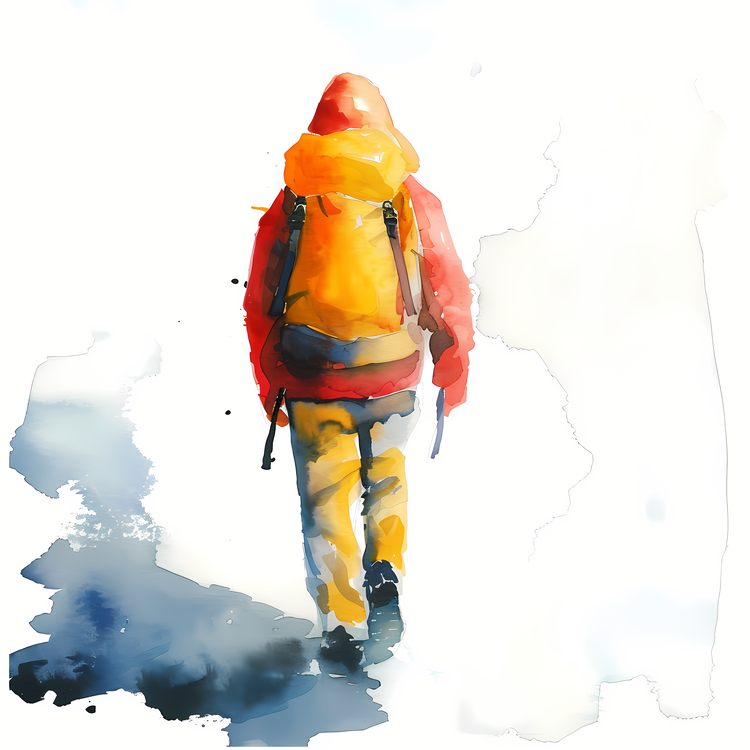 Hiker,Human,Watercolor