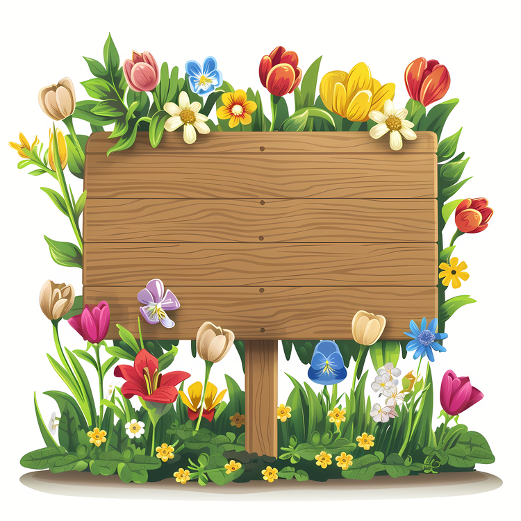 Spring Flowers,Sign Board,Vector