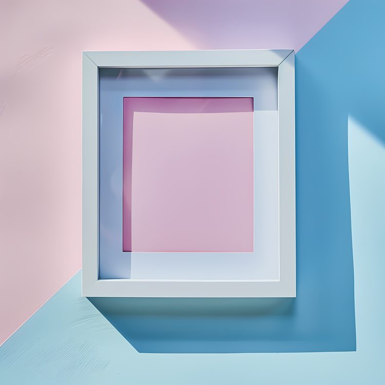 Polaroid Frame,Pink,Light Blue