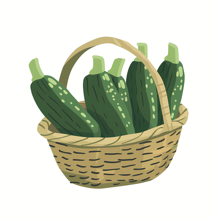 Zucchini,Fresh Cucumbers,Vegetable Basket