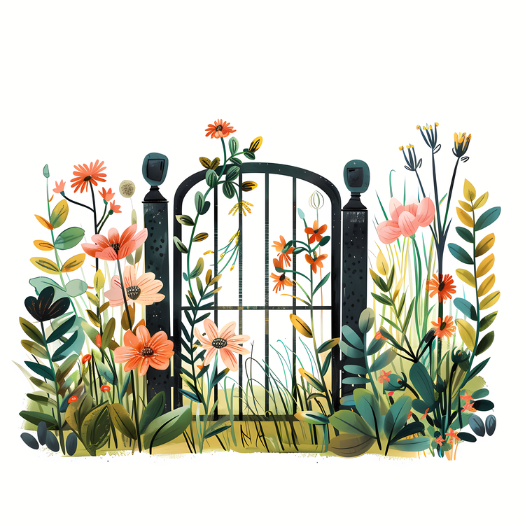 Spring Garden Gate,Garden Gate,Flowers