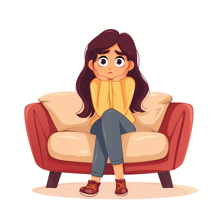 Feeling Sad,Couch,Woman