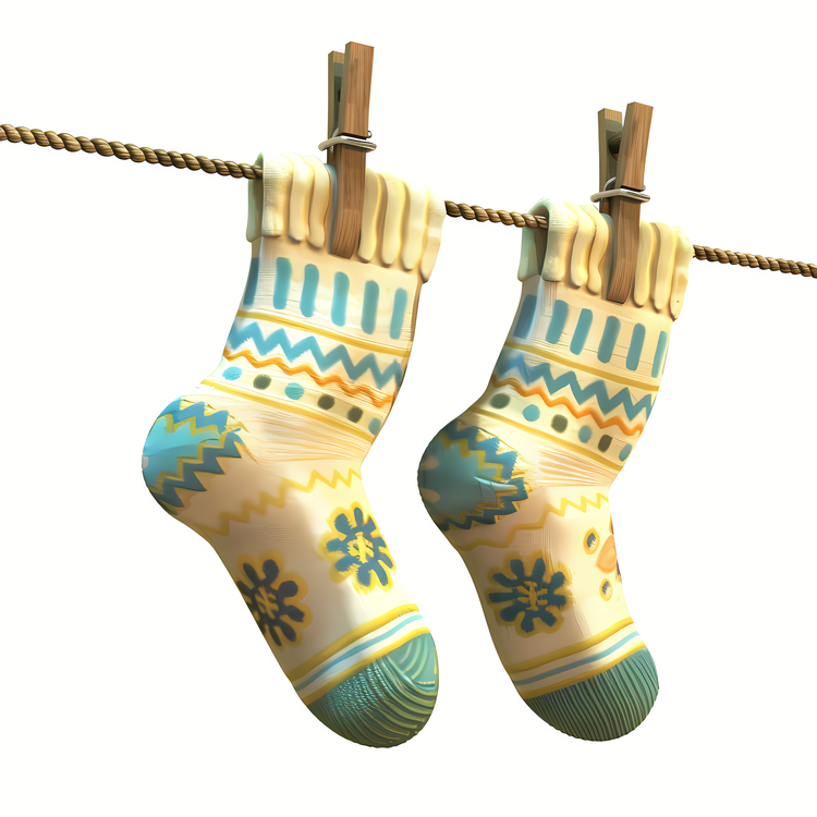 Hanging Socks,Winter Patterned Socks,Socks Hanging Out To Dry