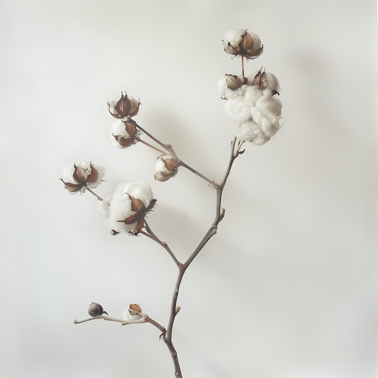 Fluffy Cotton Twig,Cotton,Plant