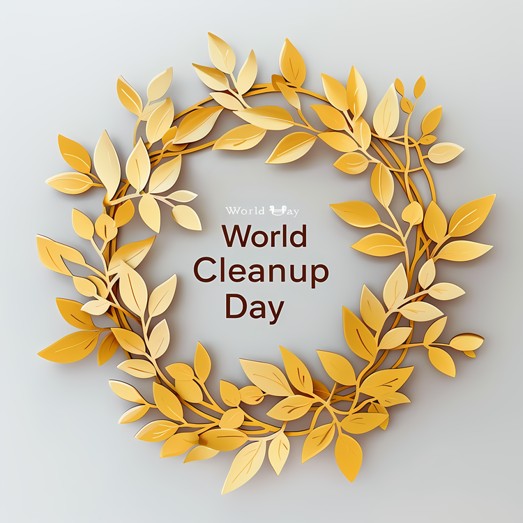 World Cleanup Day,World Closup Day,Wreath With Leaves