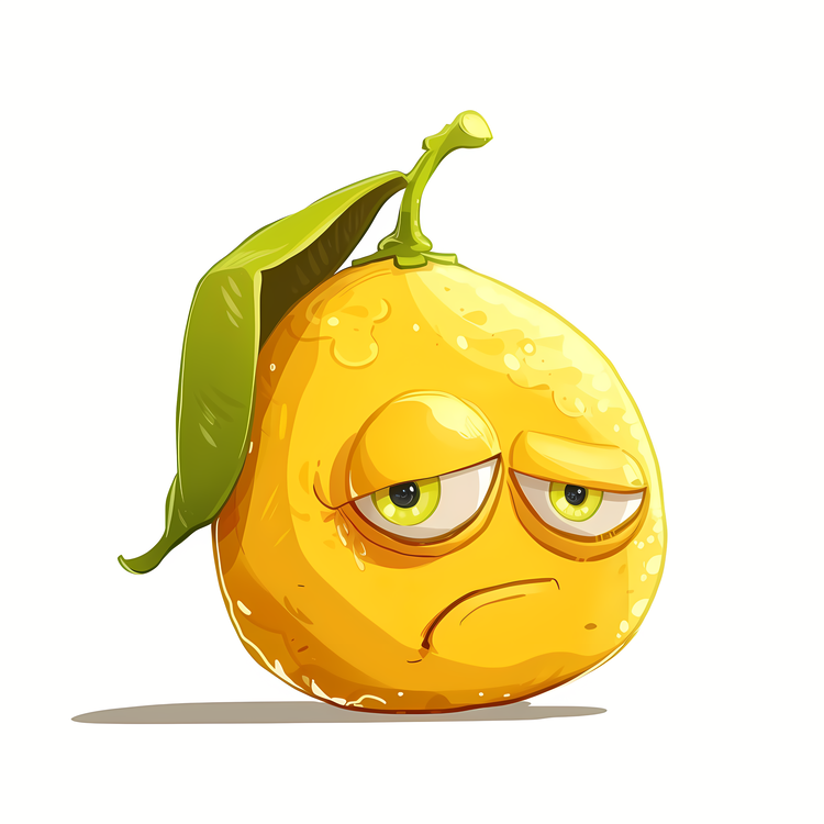 Cartoon Lemon,Sad,Depressed