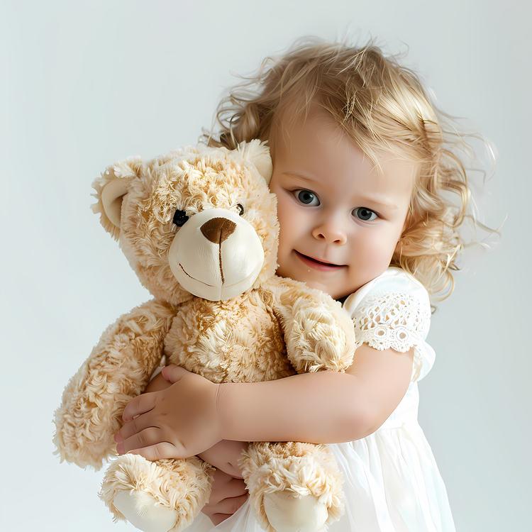 Baby Hugging Teddy Bear,Child,Toy