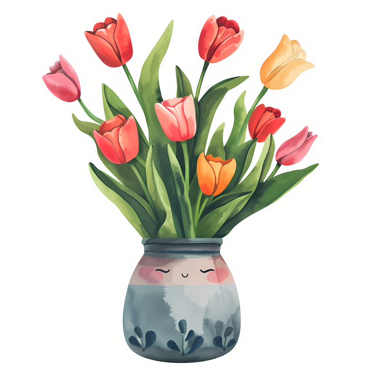 Hello Spring,Vase,Colorful Flowers