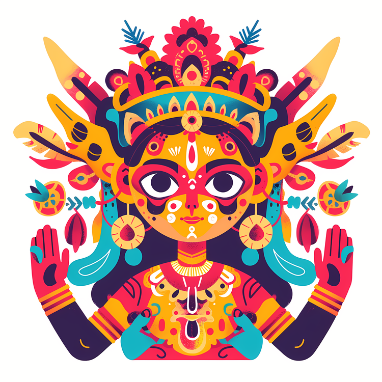 Hindu Goddess,Illustrations,Vector