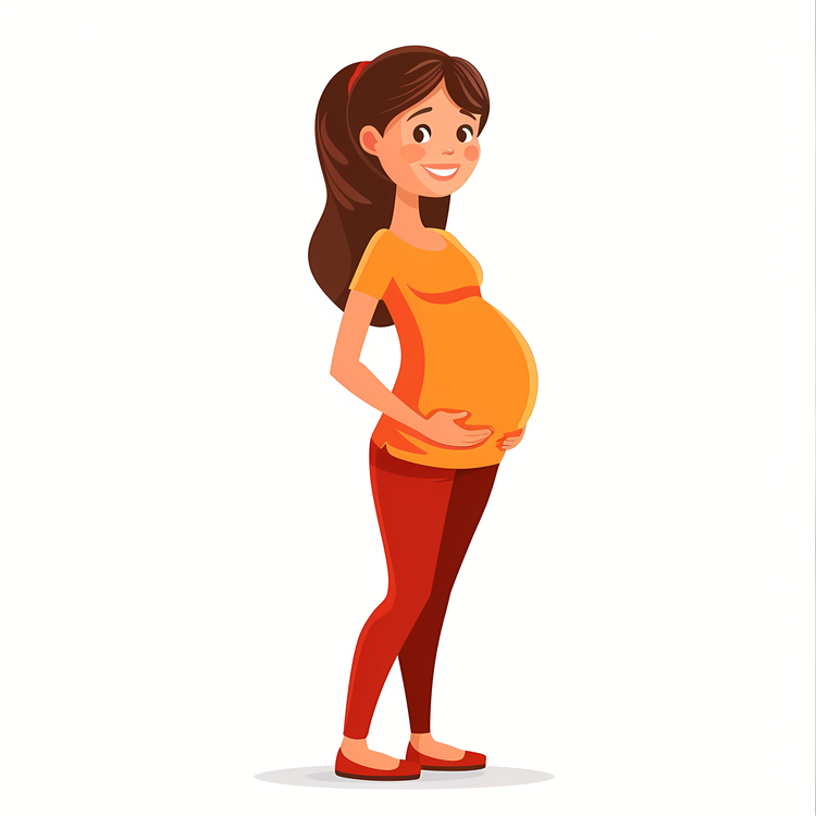 Cartoon Pregnant Woman,Pregnancy,Maternity
