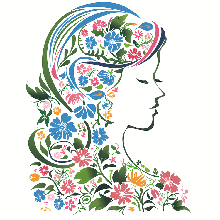 Womens Day,Flower Art,Portrait