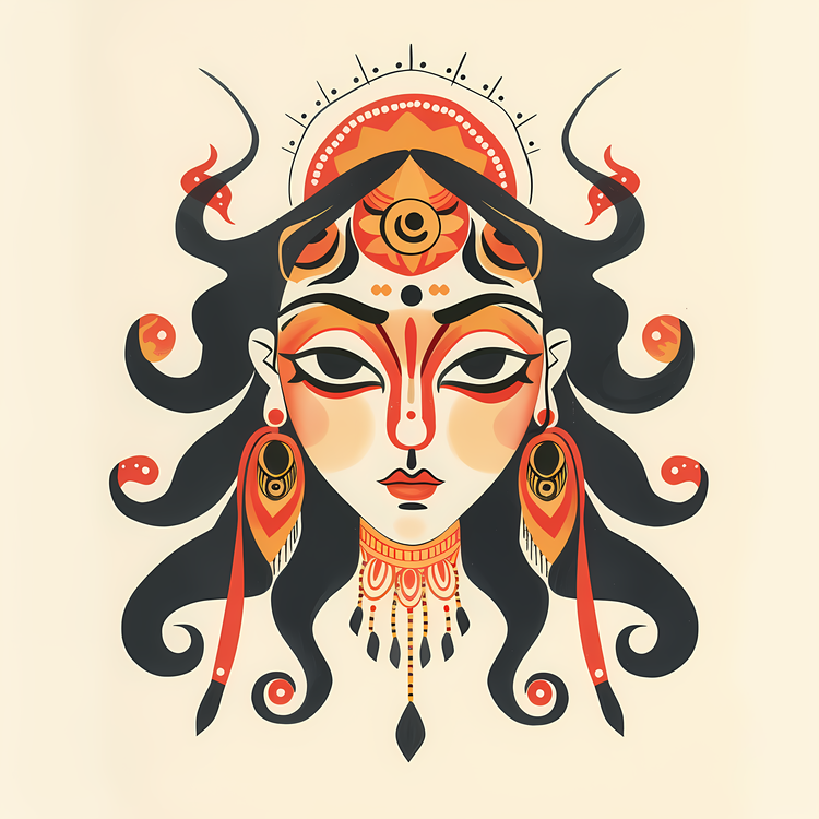 Hindu Goddess,Indian Goddess,Face