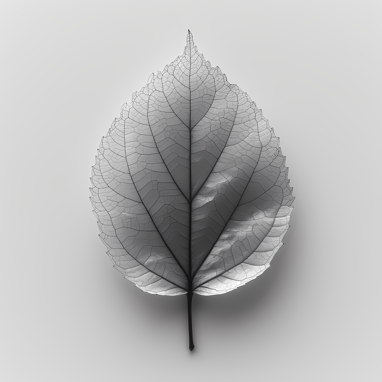 Abstract Leaf,Leaf,Black And White