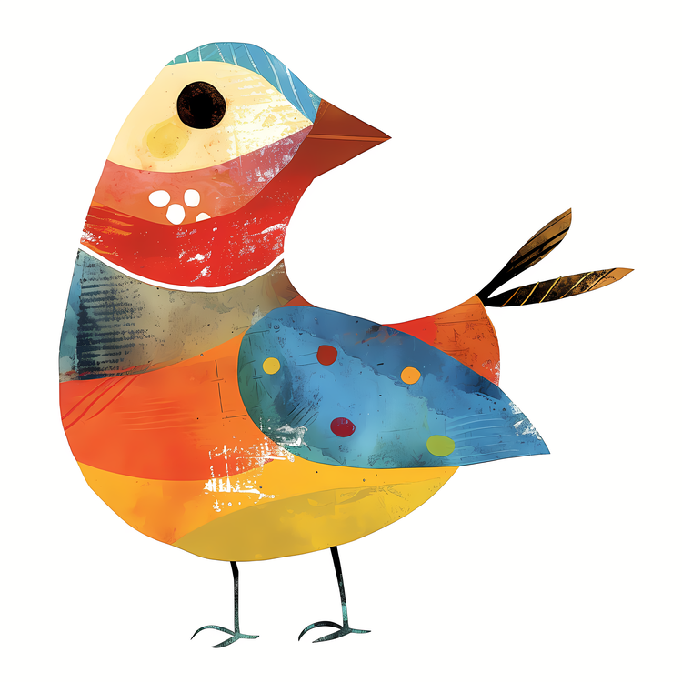Whimsical Bird,Colored,Painting