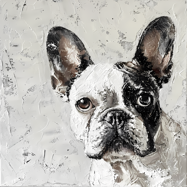 French Bulldog,Painting,Portrait