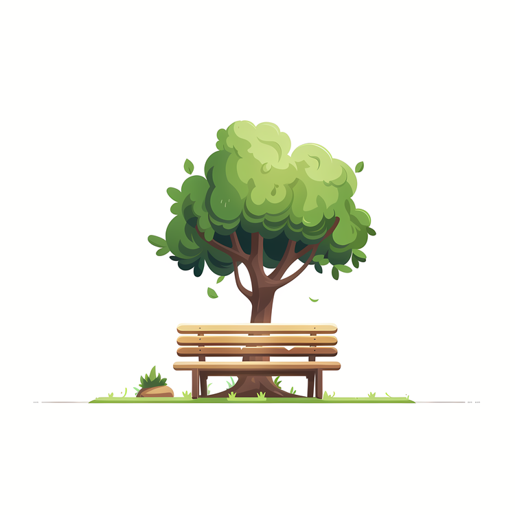 Garden Bench,Tree,Green