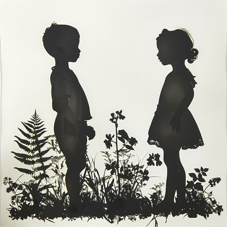 Children Silhouette,Shadow,Person